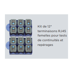 Kit de 12 terminaisons RJ45 femelles pour tests de continuités et repérages